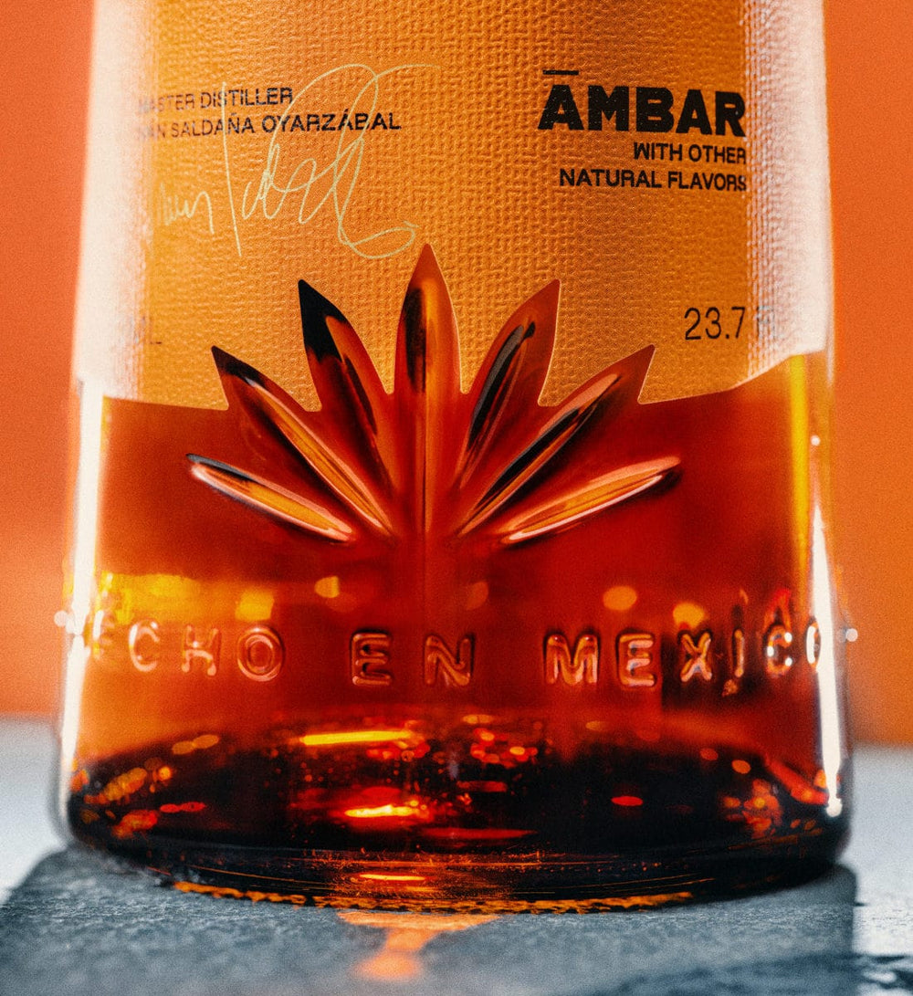 made in mexico message on almave ambar spirit bottle